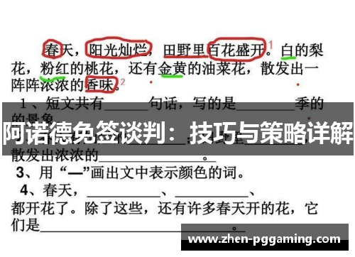 阿诺德免签谈判：技巧与策略详解